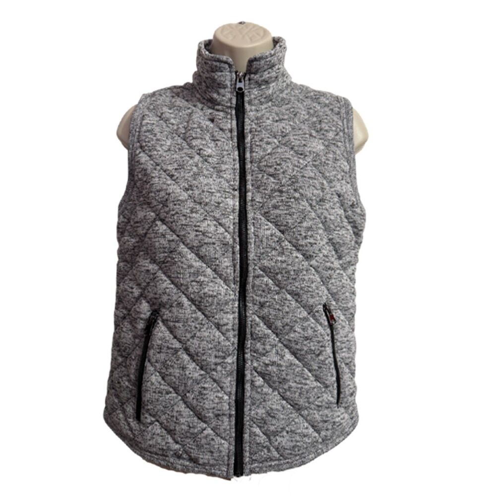 Thread & Supply Quilted Gray Zip Front Vest Size M - Picture 2 of 8